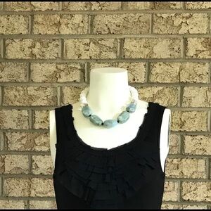 Green and white stone necklace